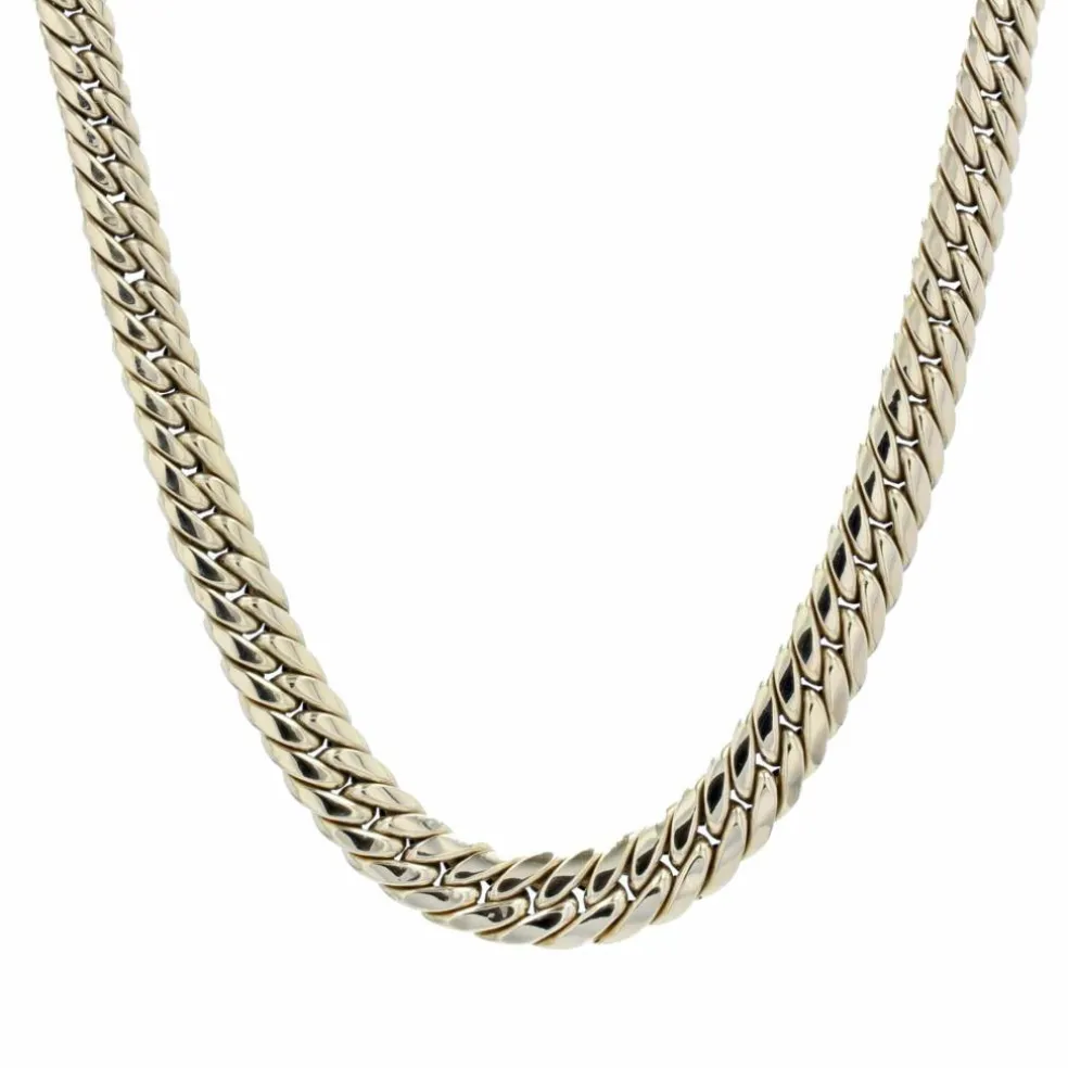 Collier maille gourmette en or jaune d'occasion