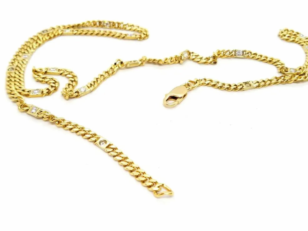 Collier Maille gourmette Or jaune Diamant
