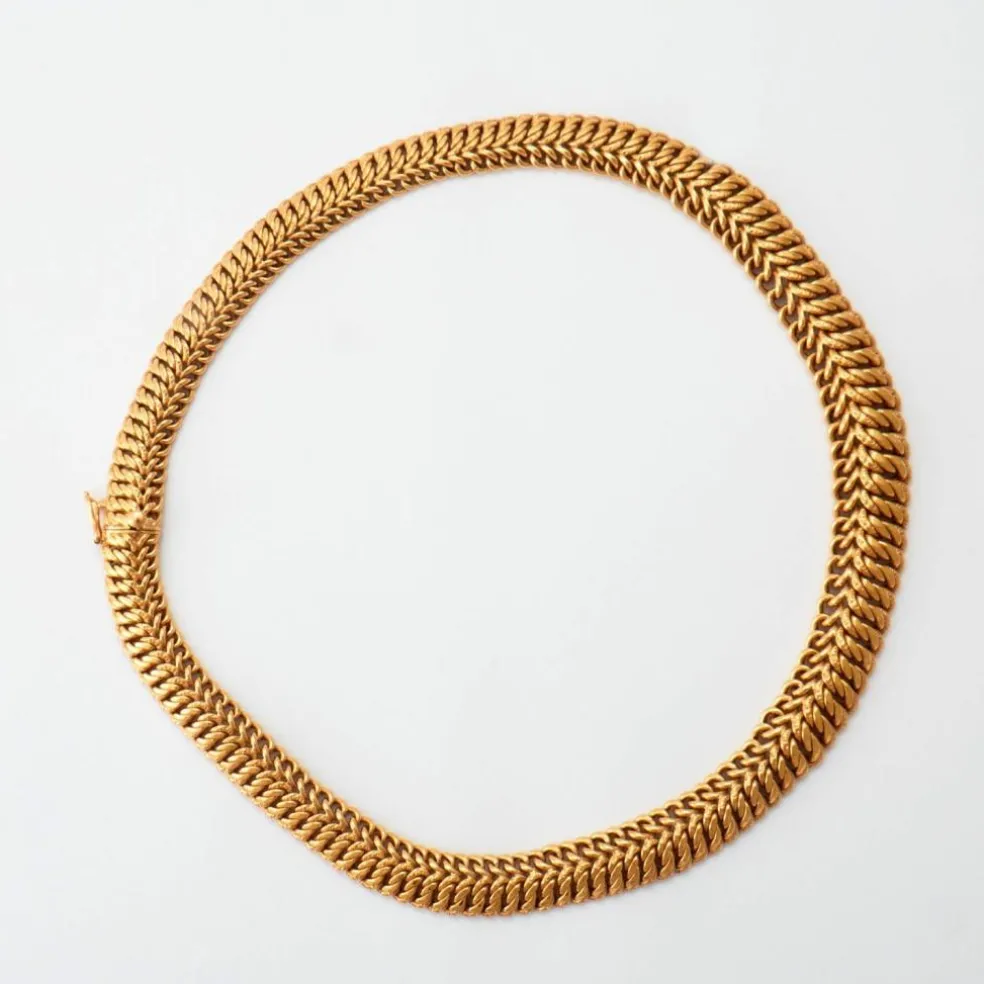 Collier maille gourmette en or