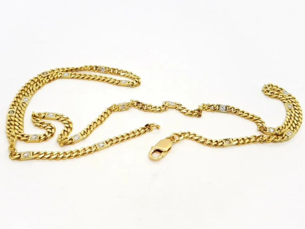 Collier Maille gourmette Or jaune Diamant