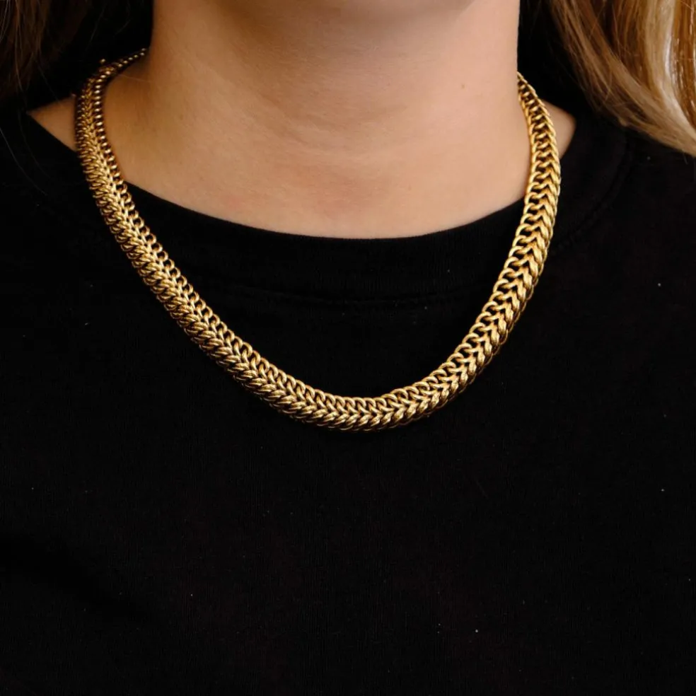 Collier maille gourmette en or