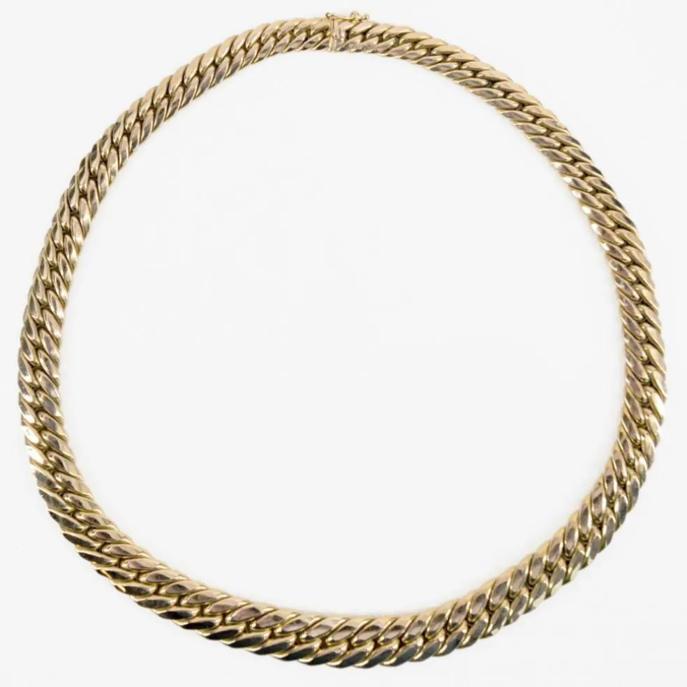 Collier maille gourmette en or jaune d'occasion