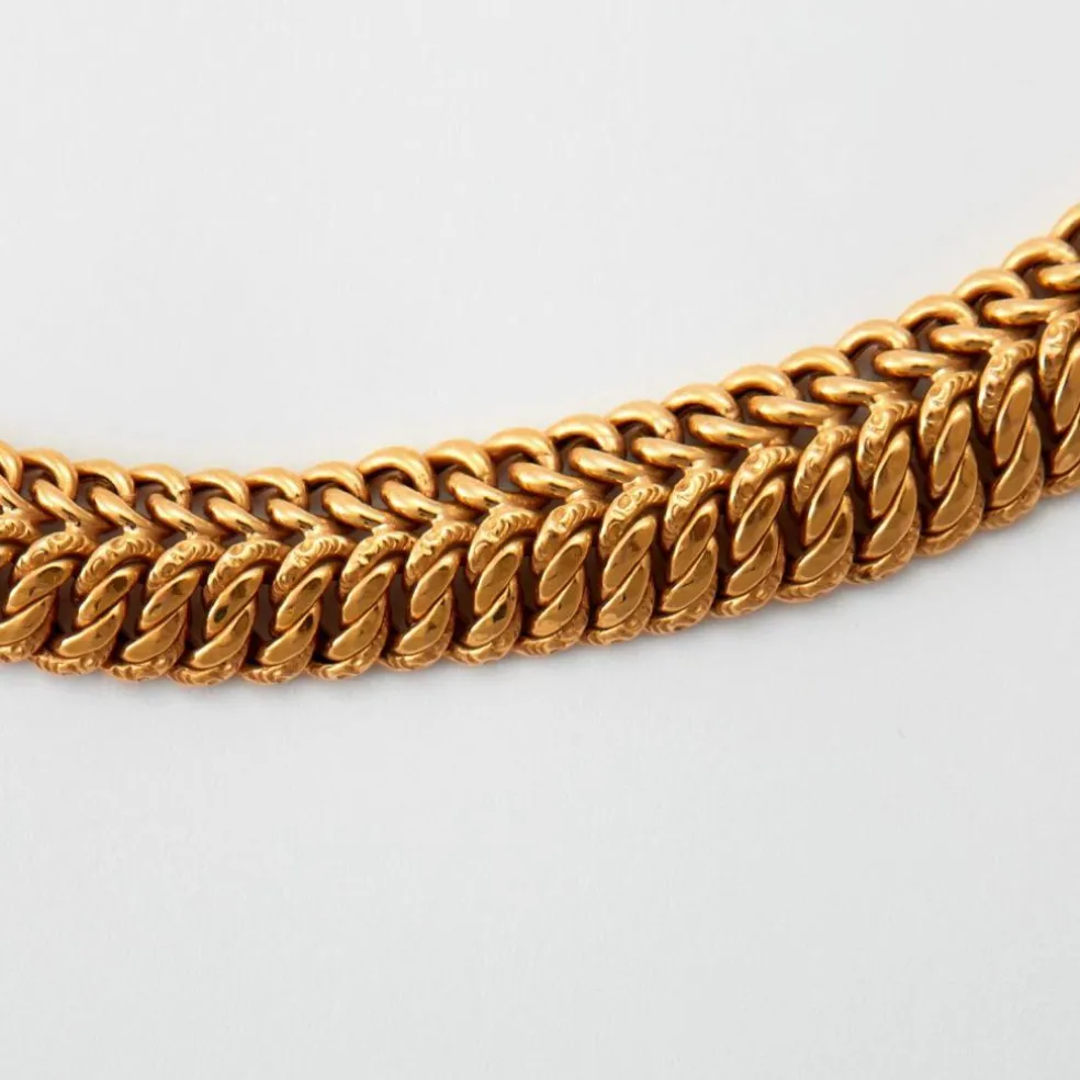 Collier maille gourmette en or