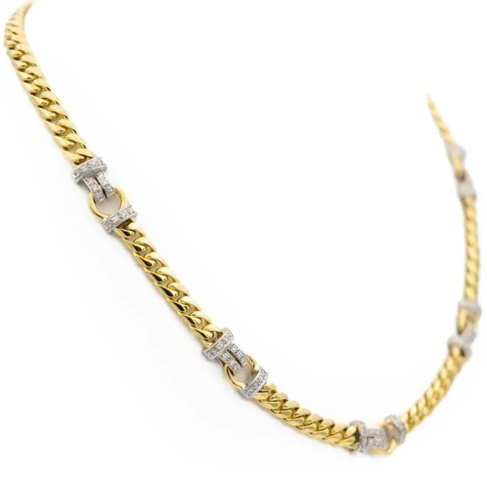 Collier Maille gourmette Or jaune Diamant