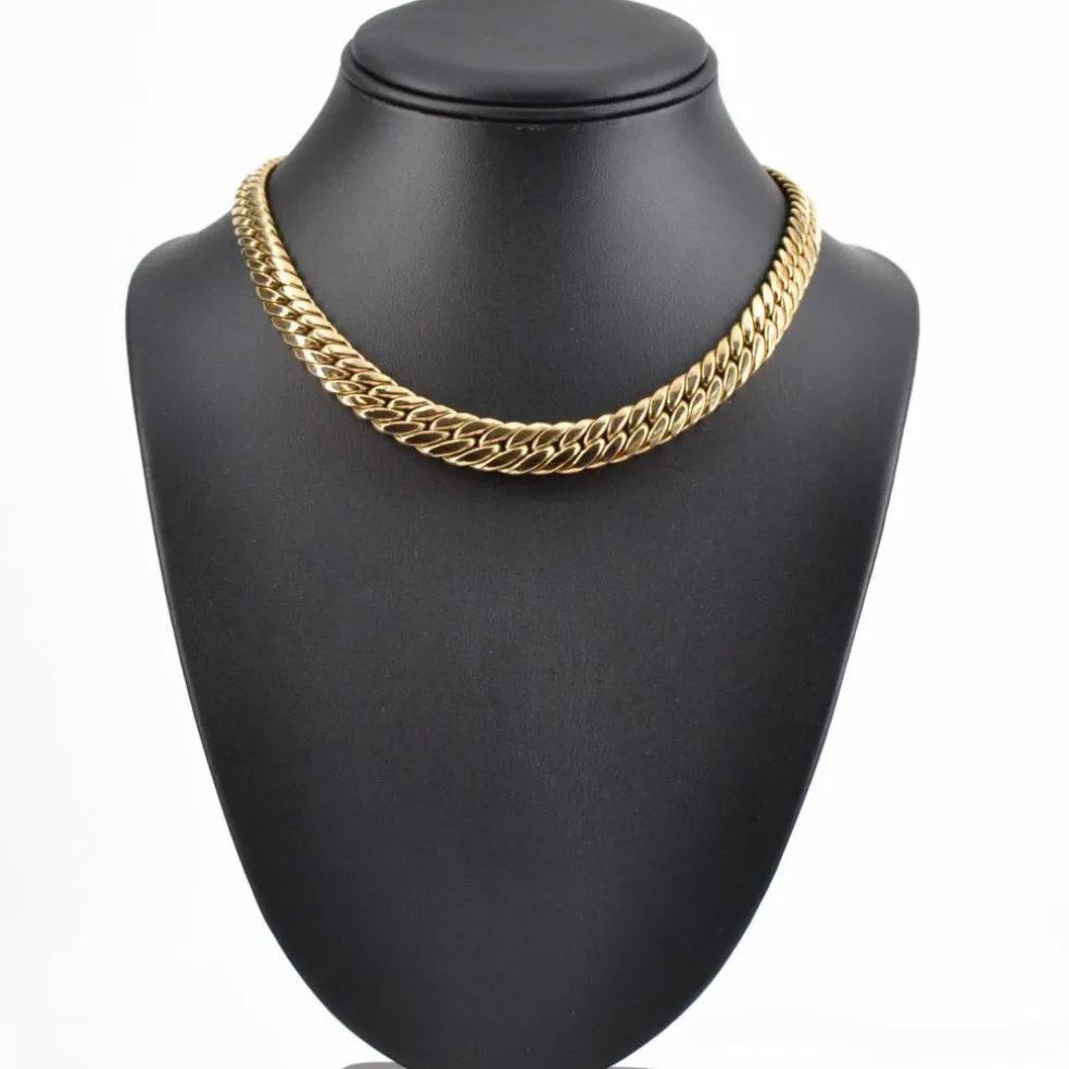 Collier maille gourmette en or jaune d'occasion