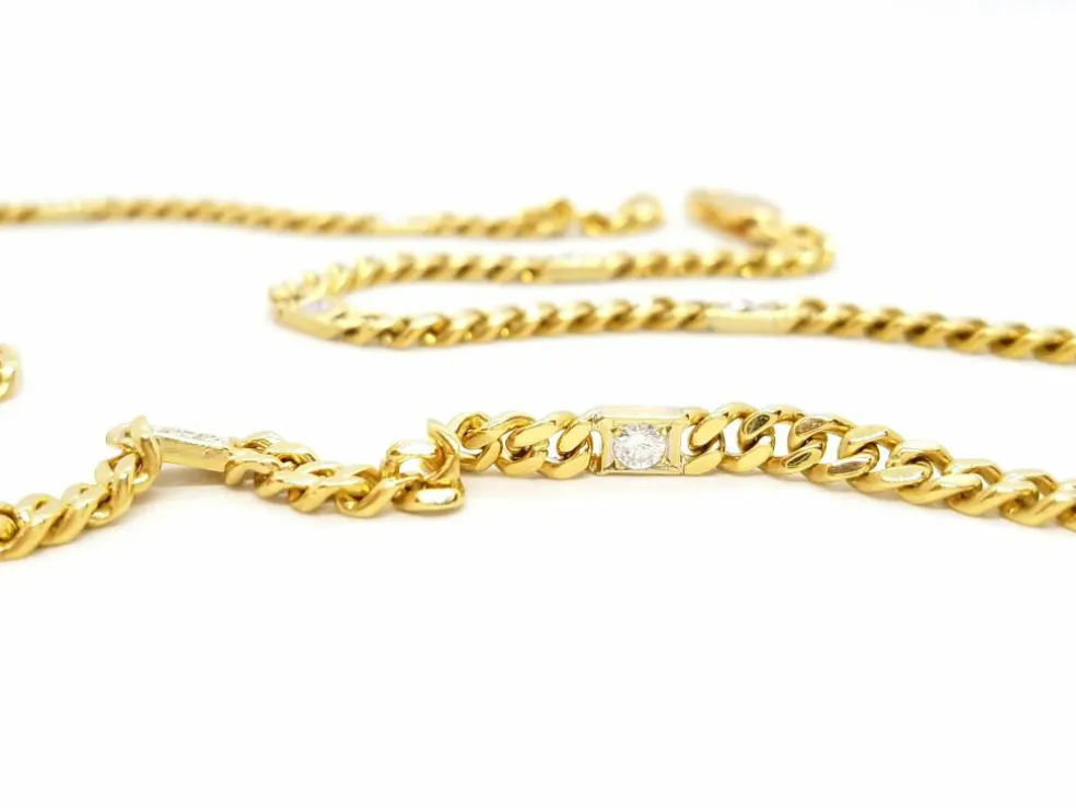 Collier Maille gourmette Or jaune Diamant