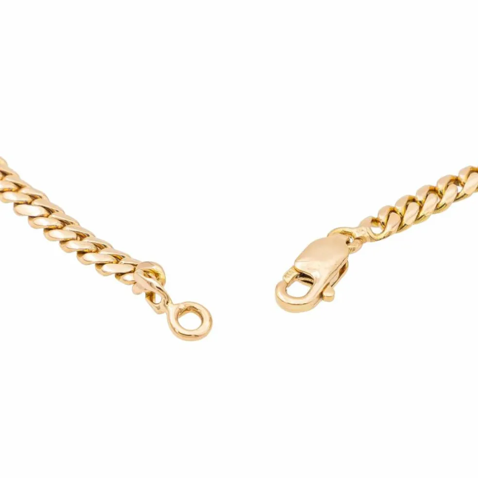 Collier Maille gourmette Or jaune Jade Jadéite