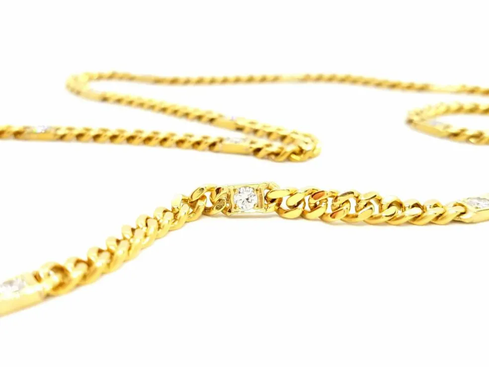 Collier Maille gourmette Or jaune Diamant
