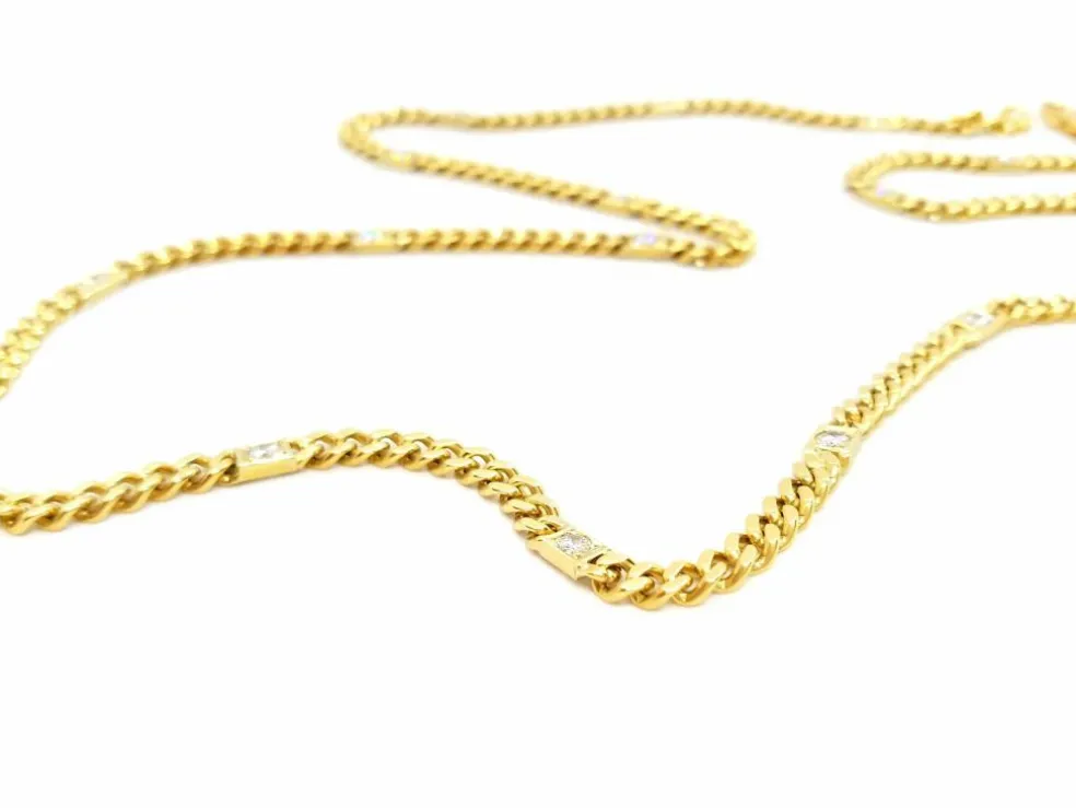 Collier Maille gourmette Or jaune Diamant