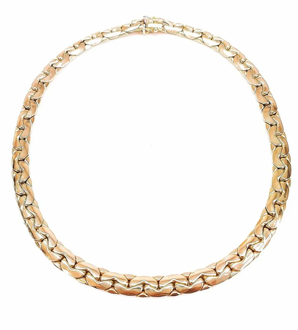 COLLIER MAILLE HARICOT OR JAUNE