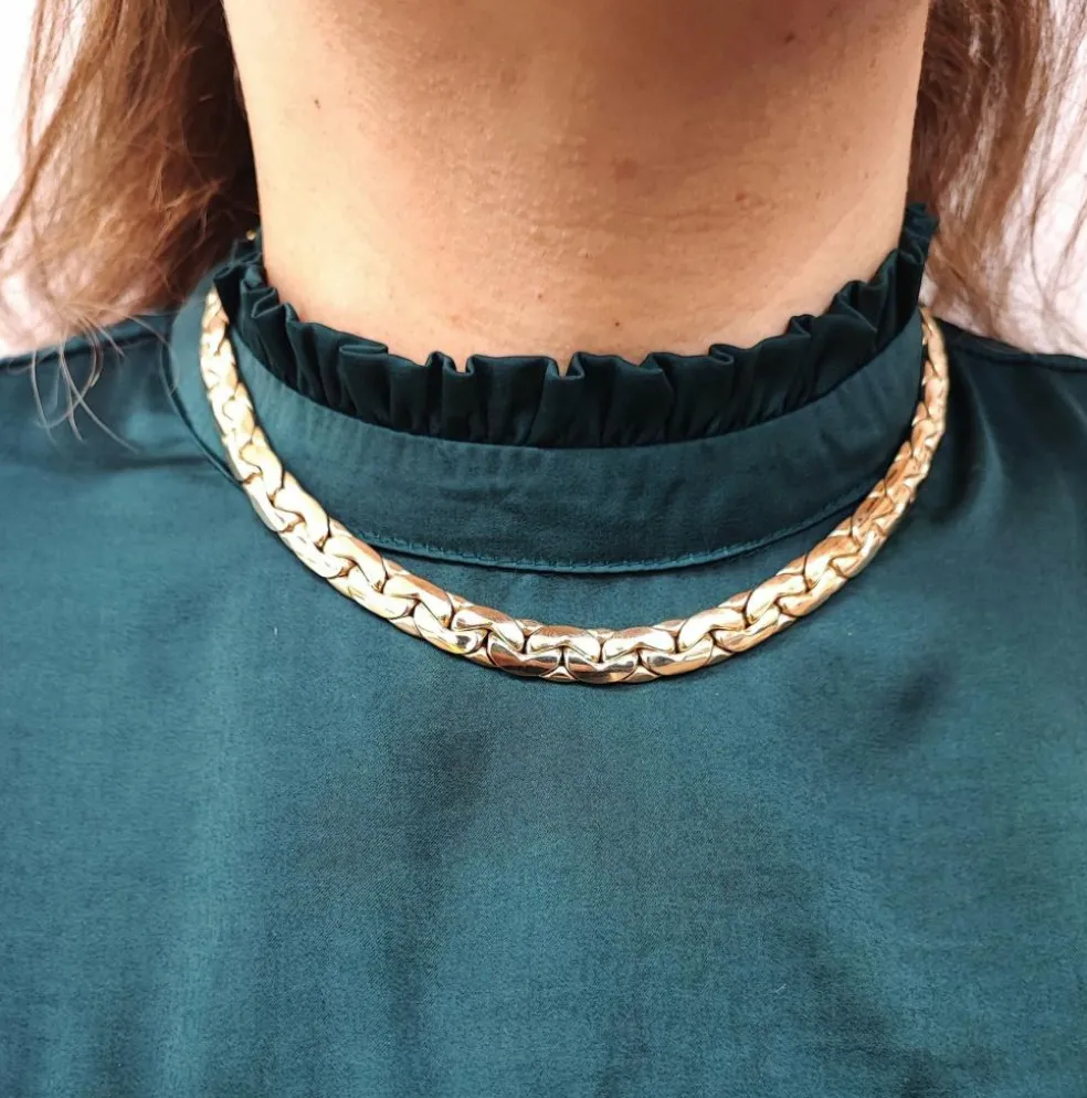 COLLIER MAILLE HARICOT OR JAUNE