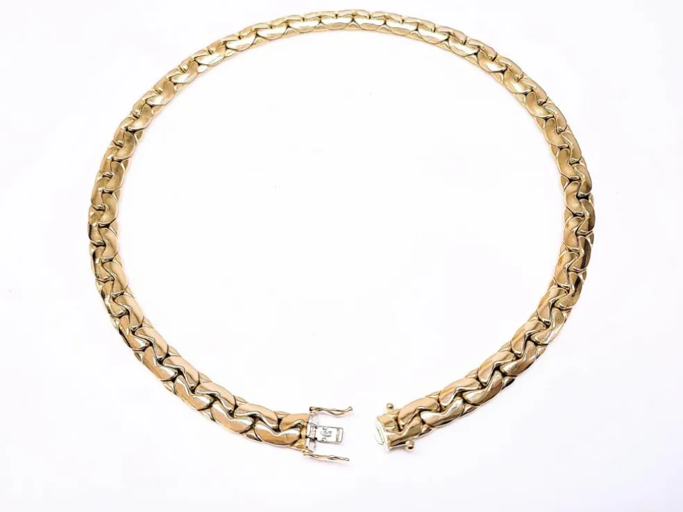 COLLIER MAILLE HARICOT OR JAUNE