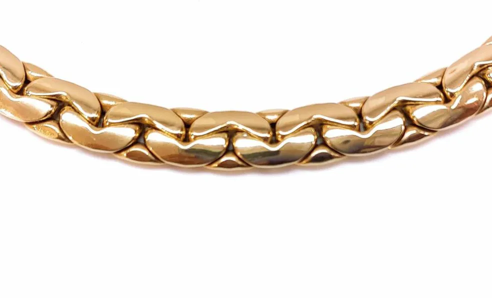 COLLIER MAILLE HARICOT OR JAUNE