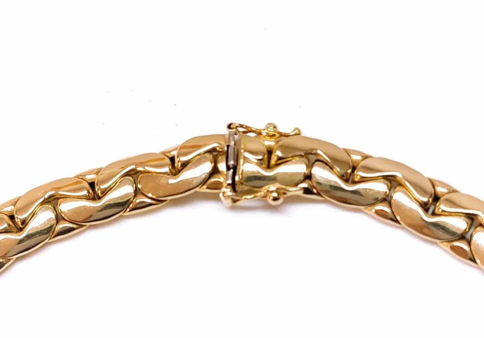 COLLIER MAILLE HARICOT OR JAUNE