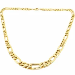 Collier maille intercalé chute or jaune
