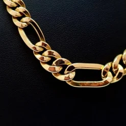Collier maille intercalé chute or jaune