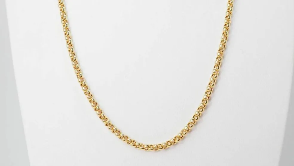 Collier maille jaseron en or jaune