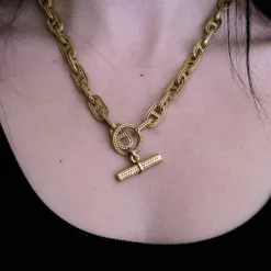 Collier maille marine guillochée, Or jaune