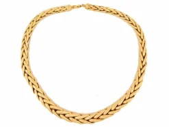 collier maille palmier 45cm en or jaune