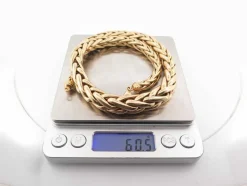 collier maille palmier 45cm en or jaune