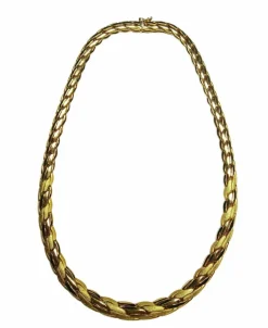 Collier maille palmier en or