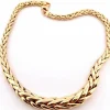 Collier maille palmier en chute or jaune