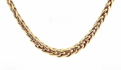 Collier maille palmier en chute or jaune