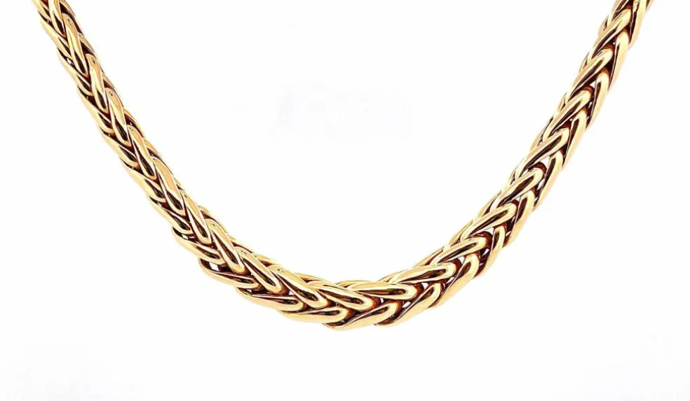 Collier maille palmier en chute or jaune