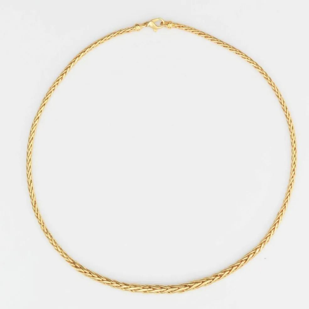 Collier maille palmier en chute or jaune