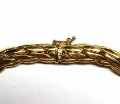 Collier maille palmier en or