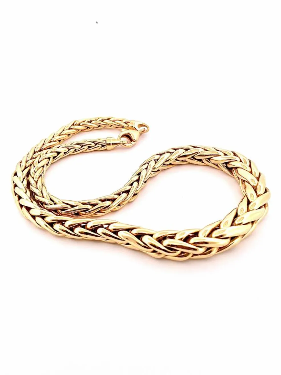 Collier maille palmier en chute or jaune