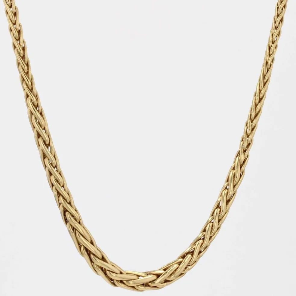Collier maille palmier en chute or jaune