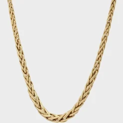 Collier maille palmier en chute or jaune