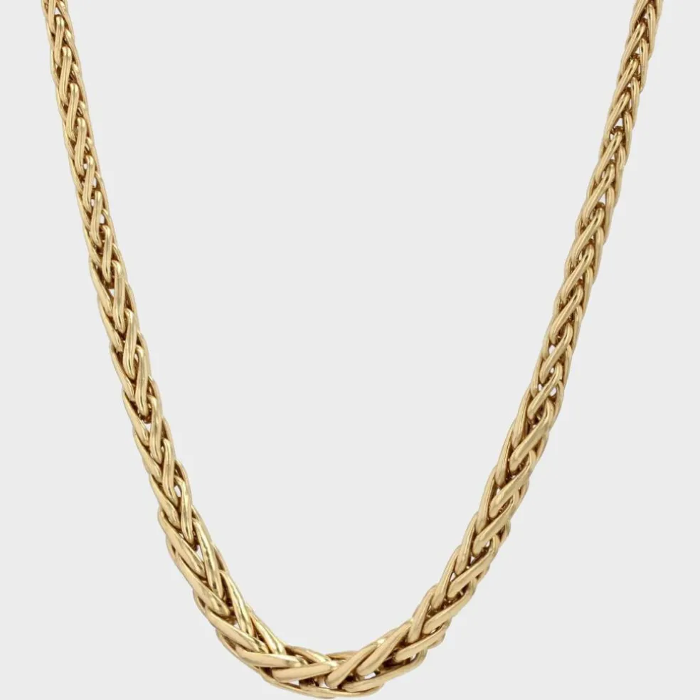 Collier maille palmier en chute or jaune