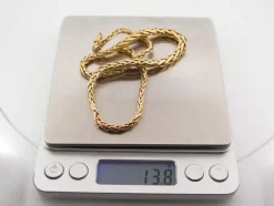 collier maille palmier en or jaune 18k 39 cm 13.8 gr en