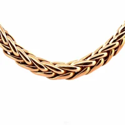 Collier maille palmier en chute or jaune