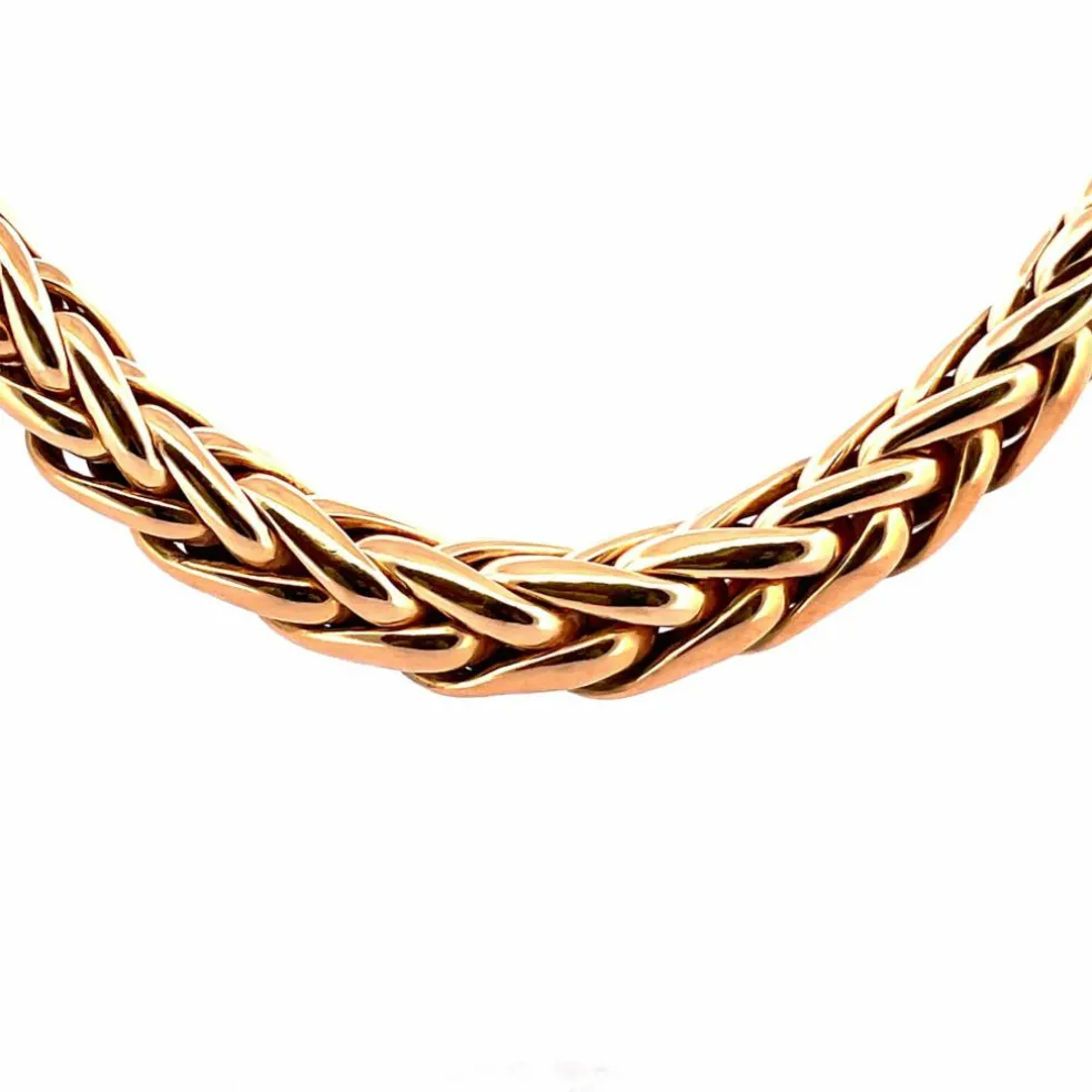 Collier maille palmier en chute or jaune