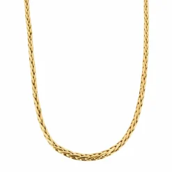 Collier maille palmier or jaune