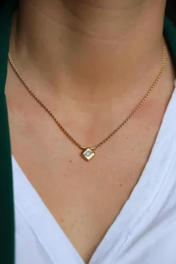 Collier Maille palmier Or jaune Diamant