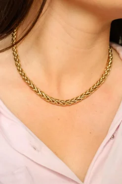 Collier Maille palmier Or jaune