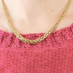 Collier maille palmier, or jaune
