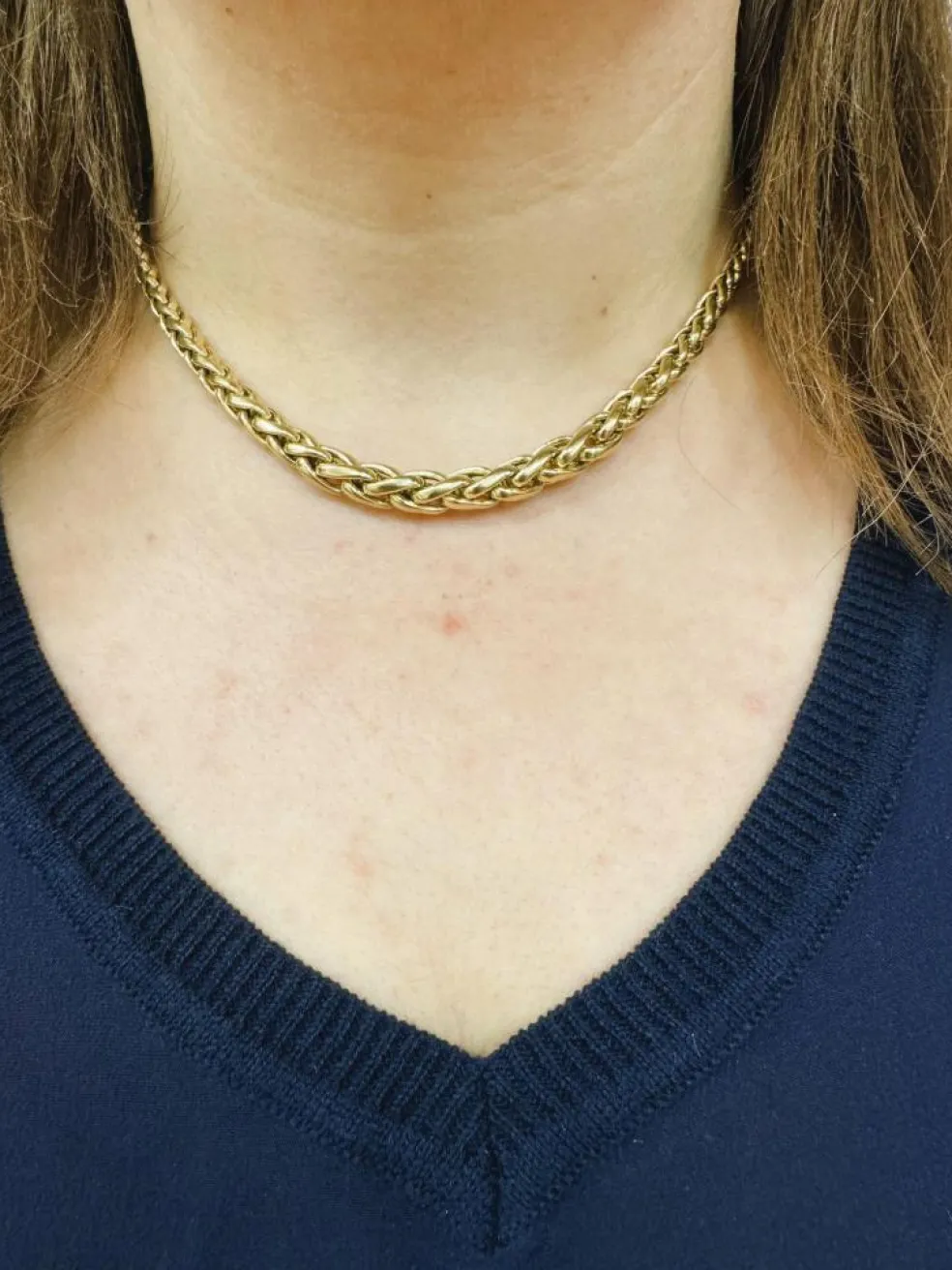 Collier maille palmier Or jaune