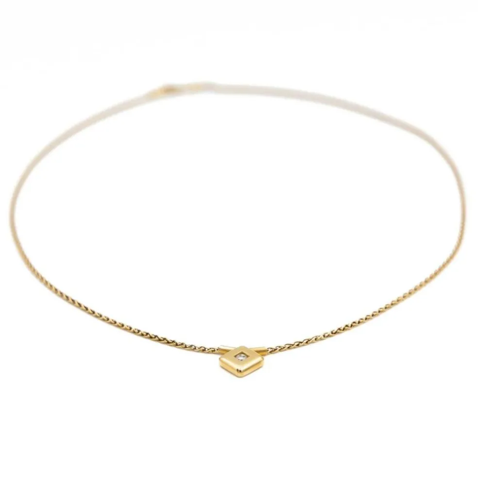 Collier Maille palmier Or jaune Diamant