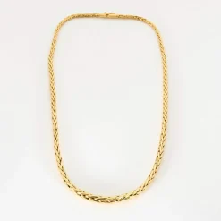 Collier maille palmier or jaune