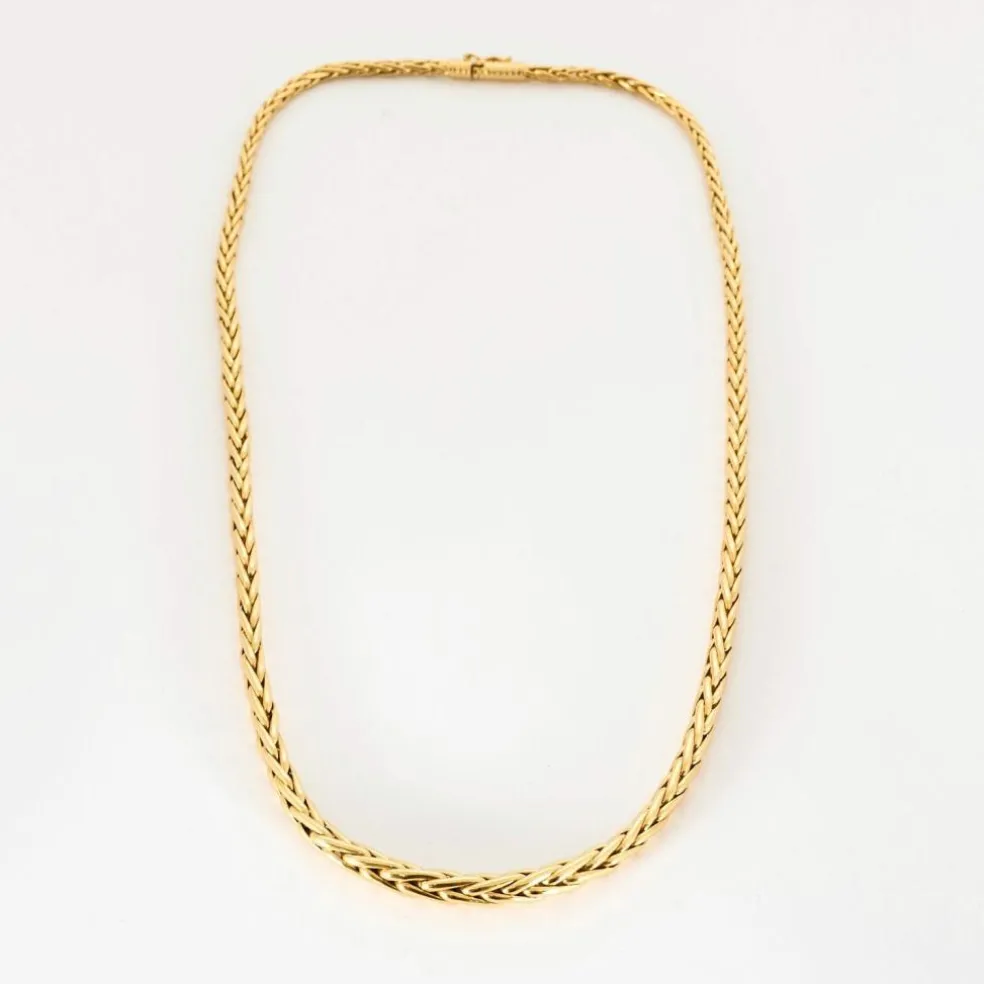 Collier maille palmier or jaune