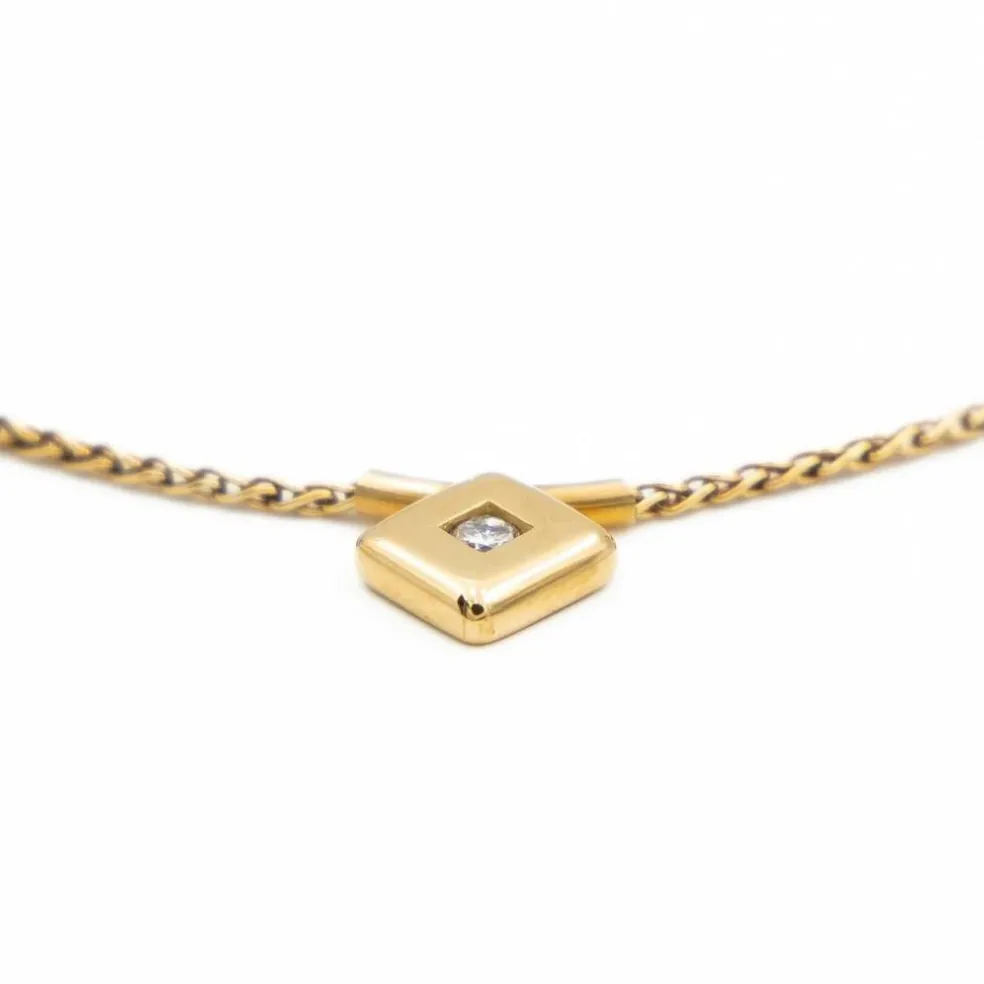 Collier Maille palmier Or jaune Diamant