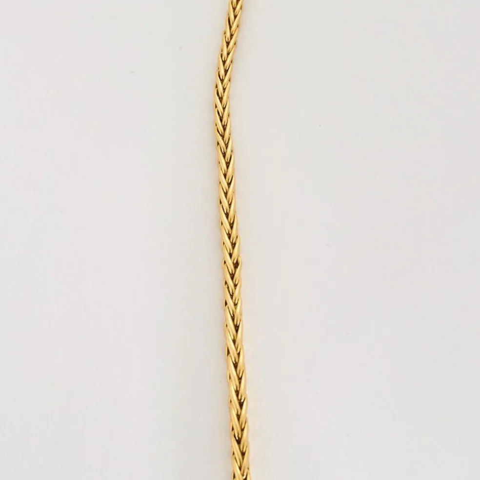 Collier maille palmier or jaune
