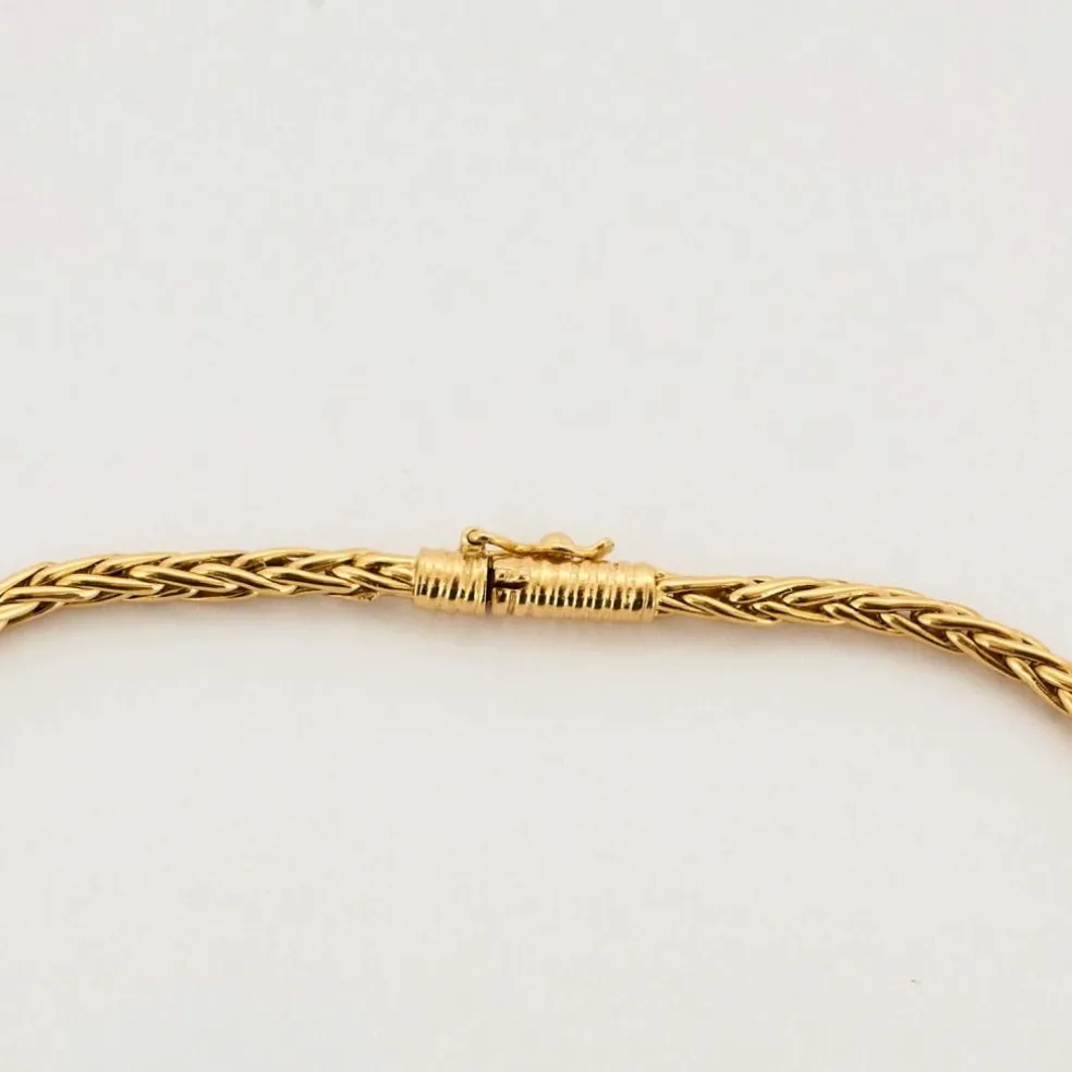 Collier maille palmier or jaune
