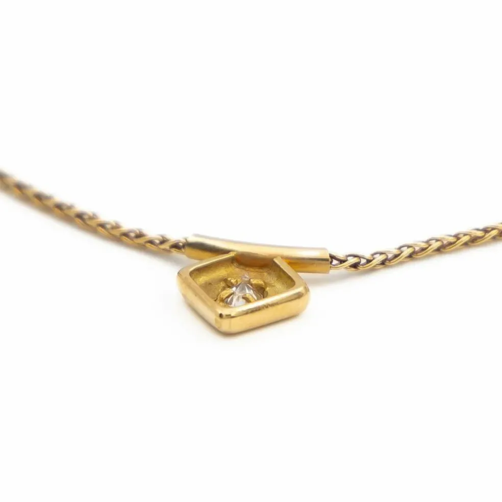 Collier Maille palmier Or jaune Diamant