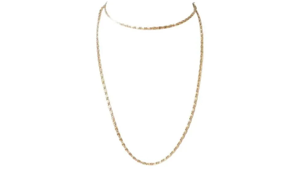 Collier maille plate en or jaune